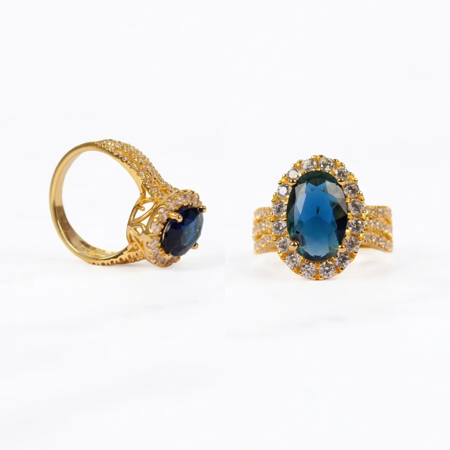 Blue Halo Ring